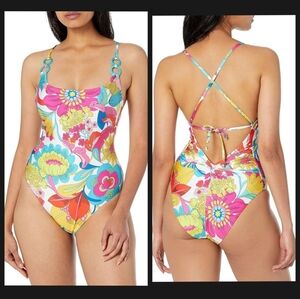 Trina Turk Fontaine Twist Back Convertible One Piece Swimsuit